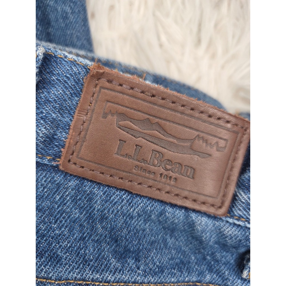 LL Bean Mens Double L Relaxed Straight Blue Denim Jeans 34x29 Medium Wash - Picture 2 of 8